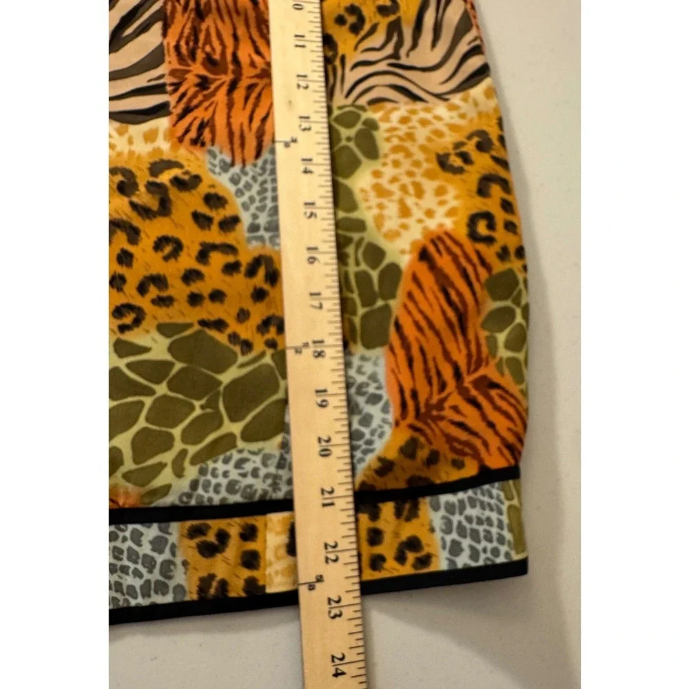 Silkland Skirt Women 10P‎ Petite Multi Animal Print Silk A-Line Patchwork
